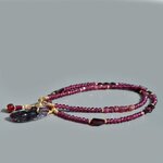 Collier fin grenat Rhodolite et almandin pendentif pierre brute-7