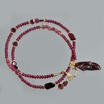 Collier fin grenat Rhodolite et almandin pendentif pierre brute-8