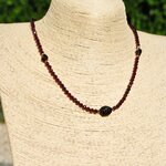 collier grenat rose t et almandin, pierre brute dos-B