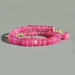 bracelet rondelle lisse saphir rose  projet