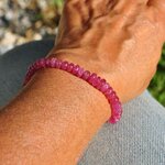 bracelet rondelle lisse saphir rose  projet-B