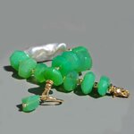 Bracelet statement en chrysoprase calcédoine verte et perle eau douce-1