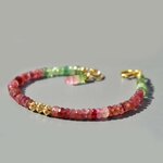 bracelet tourmaline rose verte pendentif pastèque-4