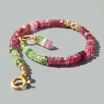 bracelet tourmaline rose verte pendentif pastèque-7