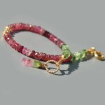 bracelet tourmaline rose verte pendentif pastèque-3