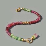 bracelet tourmaline rose verte pendentif pastèque