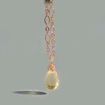 collier goutte citrine or rose