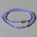 Collier de perles facettées tanzanite bleu lavande-A