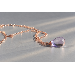 Pendentif améthyste en or rose-A