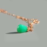 collier goutte de chrysoprase vert poemme
