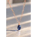 Pendentif saphir bleu en or rose