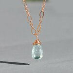 collier goutte aigue marine