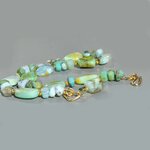 Collier Opale Bleue Verte du Pérou – Grosses Pierres Naturelles Baroques – Gold Filled 14K-9