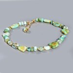 Collier Opale Bleue Verte du Pérou – Grosses Pierres Naturelles Baroques – Gold Filled 14K-8