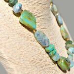 Collier Opale Bleue Verte du Pérou – Grosses Pierres Naturelles Baroques – Gold Filled 14K-B