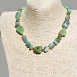 Collier Opale Bleue Verte du Pérou – Grosses Pierres Naturelles Baroques – Gold Filled 14K-9 (1)