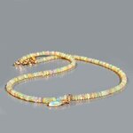 collier pendentif opale blanche facette