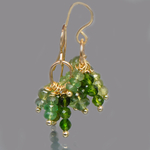 boucles doreille grappe pierre verte-4