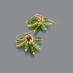 boucles doreille grappe pierre verte