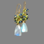 Boucles d'oreilles Pierre de lune Cyanite-2