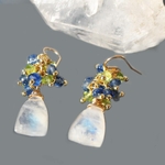 Boucles doreilles Pierre de lune Cyanite-3