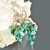 Boucle d'oreille pendant grappe turquoise-5