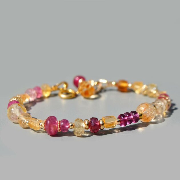 bracelet topaze saphir rose grenat citrine(1)