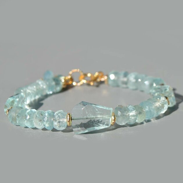 bracelet aigue marine pierre taillée(1)