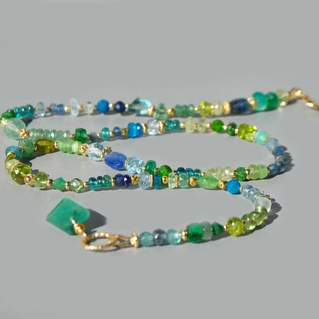 collier long pierres vertes bleues pendentif emeraude naturelle(4)
