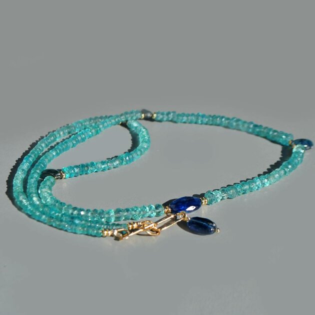 Collier apatite cyanite gold filled-4