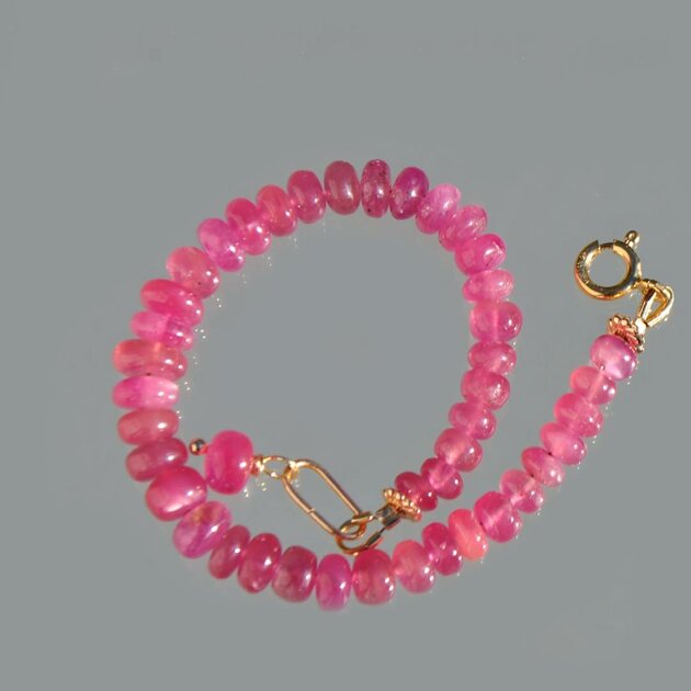 bracelet rondelle lisse saphir rose  projet-9