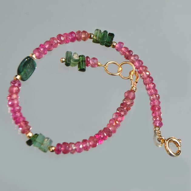 bracelet rubellite tourmaline bleue