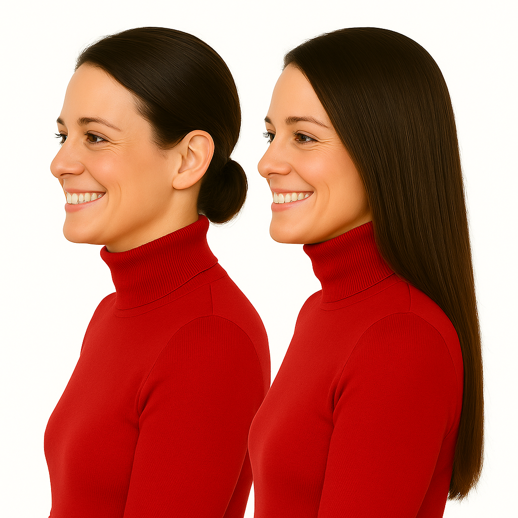 Demi-perruques Demi-têtes extensions longues lisses 60 cm