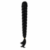 Tresse noire sur fond blanc