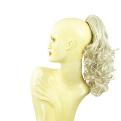 Postiche Queue De Cheval Bouclée Synthétique - Longueur 40 Cm - Couleur Blond Clair Cuivré - Taille Moyenne - Neuf