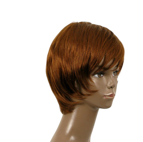 Perruque Femme Afro Courte 100% Cheveux Naturels - Noir/Rouge Mêché - Taille M - LAET