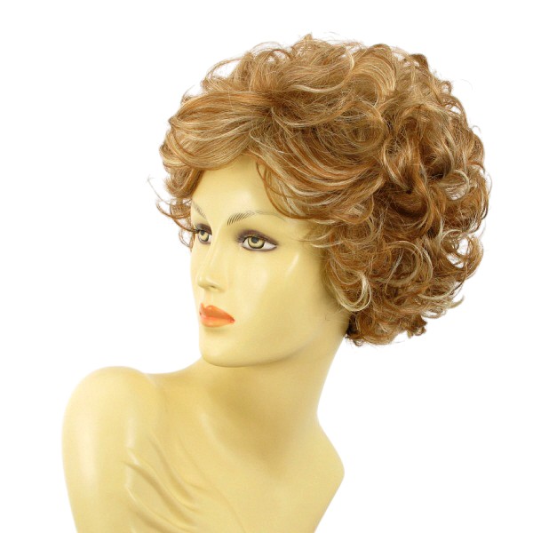 Perruque Courte Femme Roux Cuivré Intense KIMBERLEY 350 - Synthétique Bouclée - Taille Moyenne - Neuf