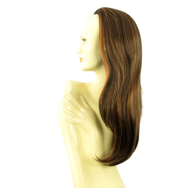 Demi-perruque Synthétique Longue 62cm Châtain Cuivré - Réf 019 - Taille 31 Neuve