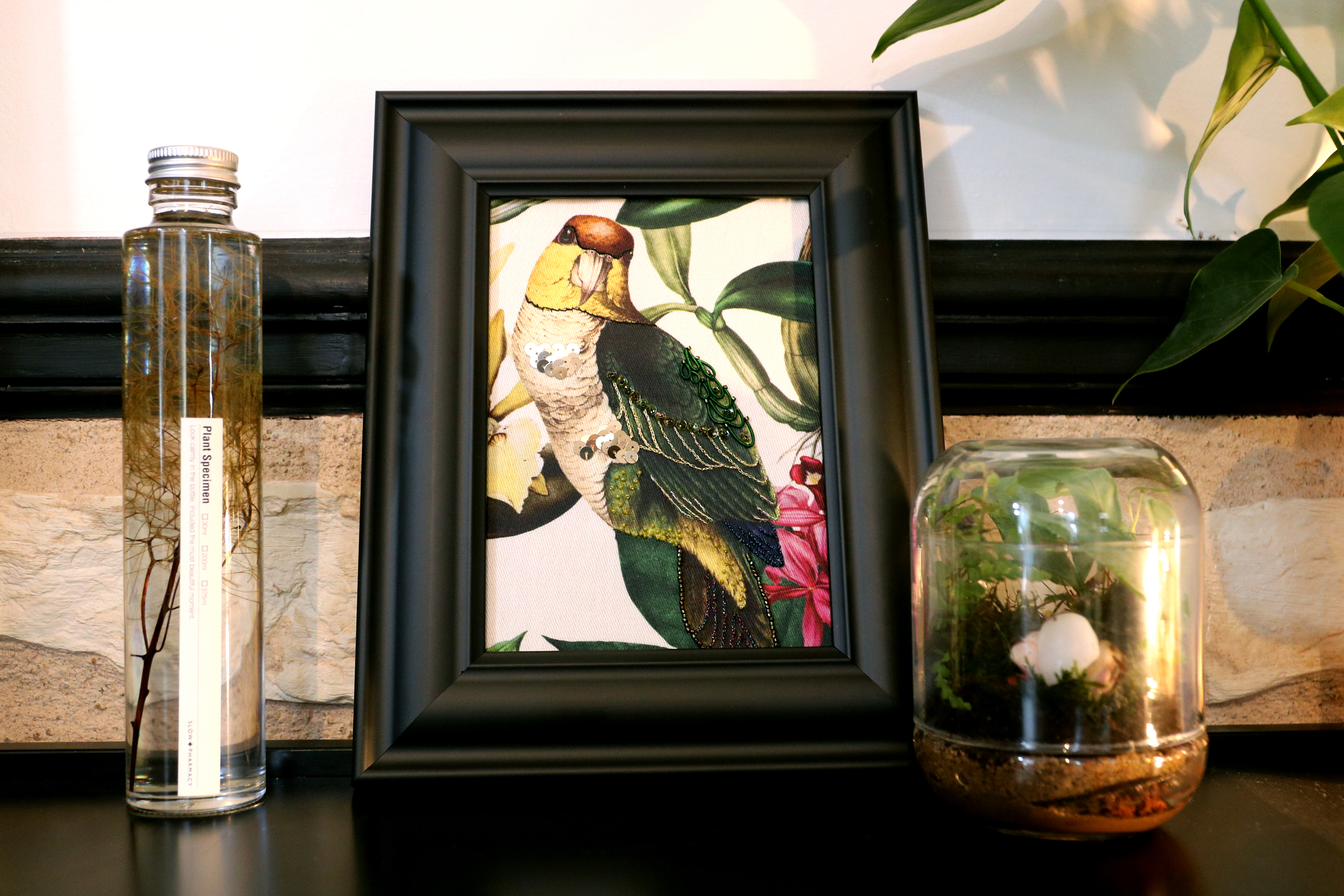 cadre_brodé_perroquet_deco
