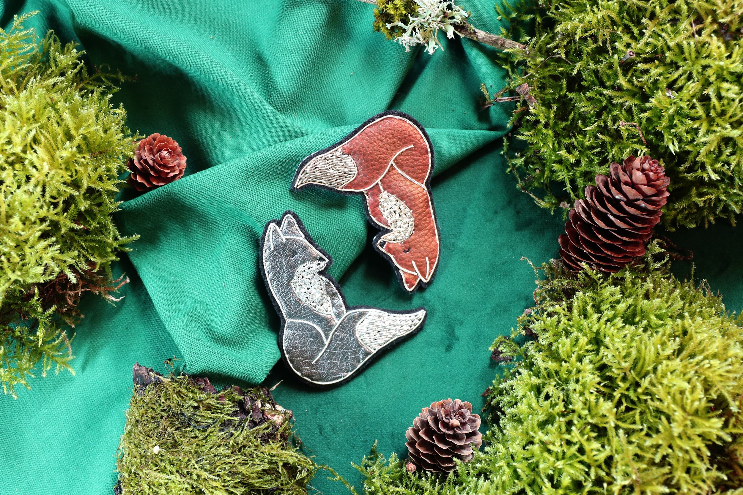 broches_renard_brodées