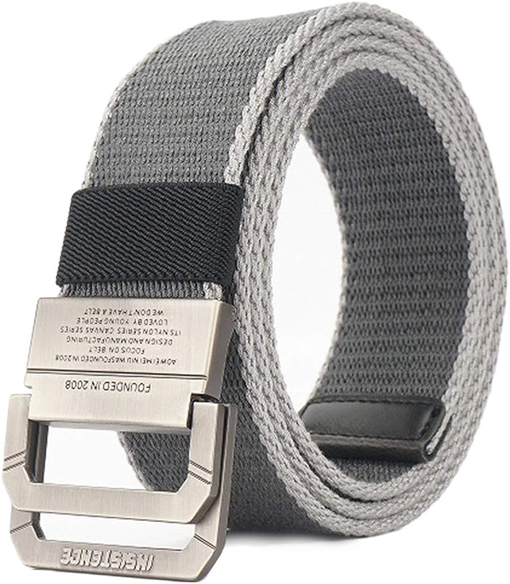 Ceinture en Toile Militaire avec Double Anneau et Anneau en D