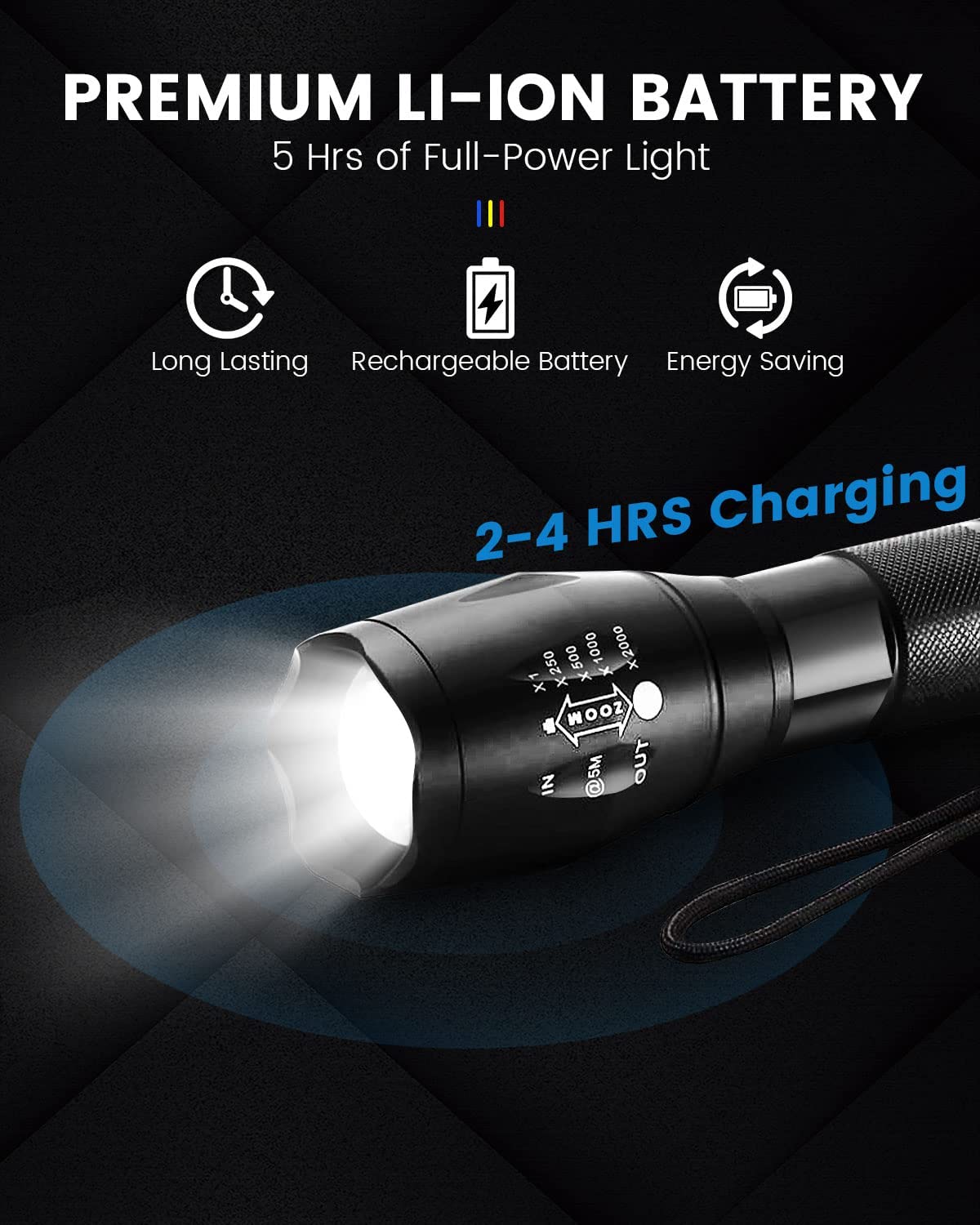 Lampe Torche LED Maxesla 6000 Lumens - Rechargeable USB