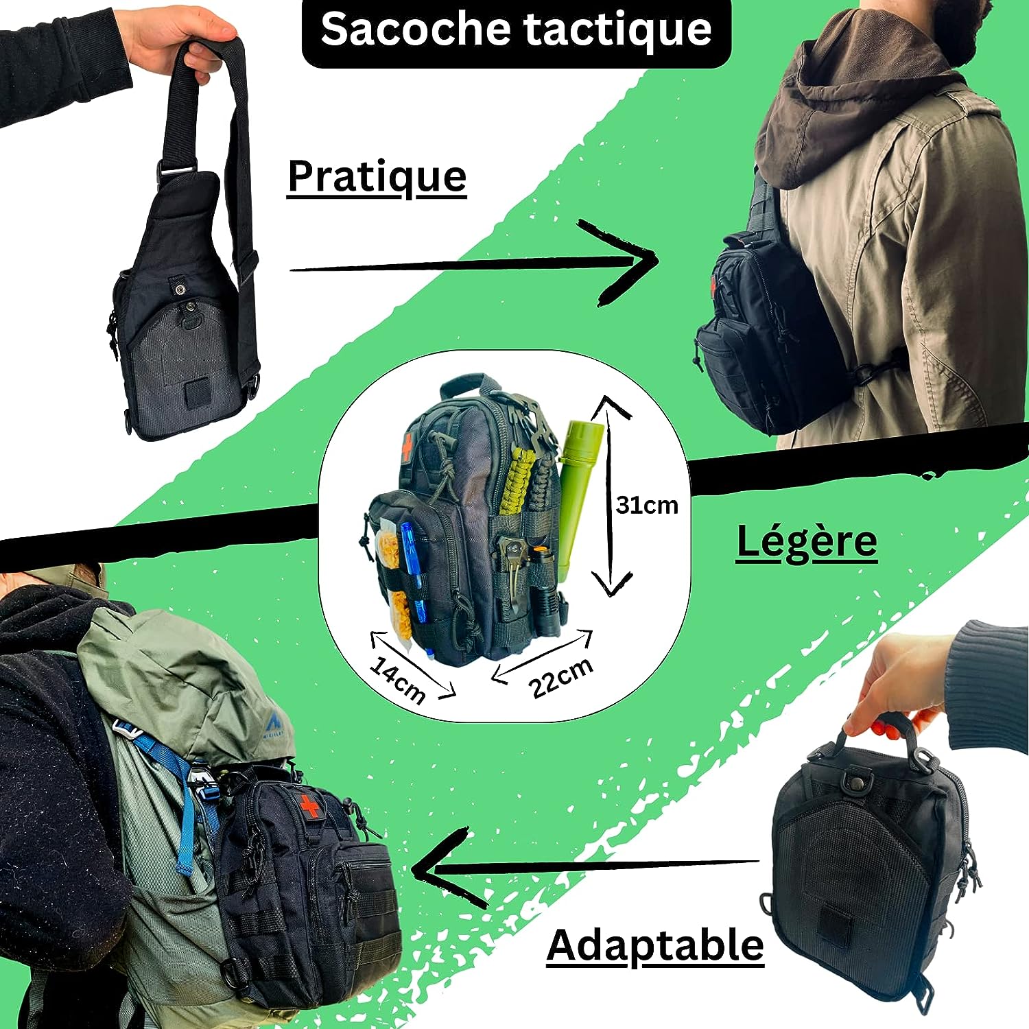 Kit de Survie avec Pochette Tactique et 30 Accessoires UNDERONESHADE