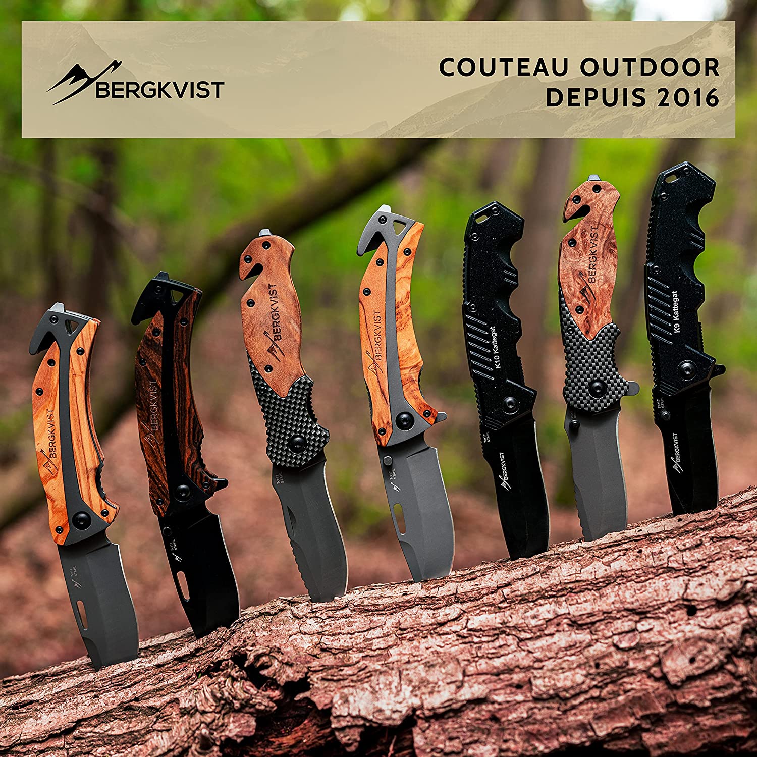 Couteau survie 5-en-1 BERGKVIST K30 Plus - Qualité supérieure