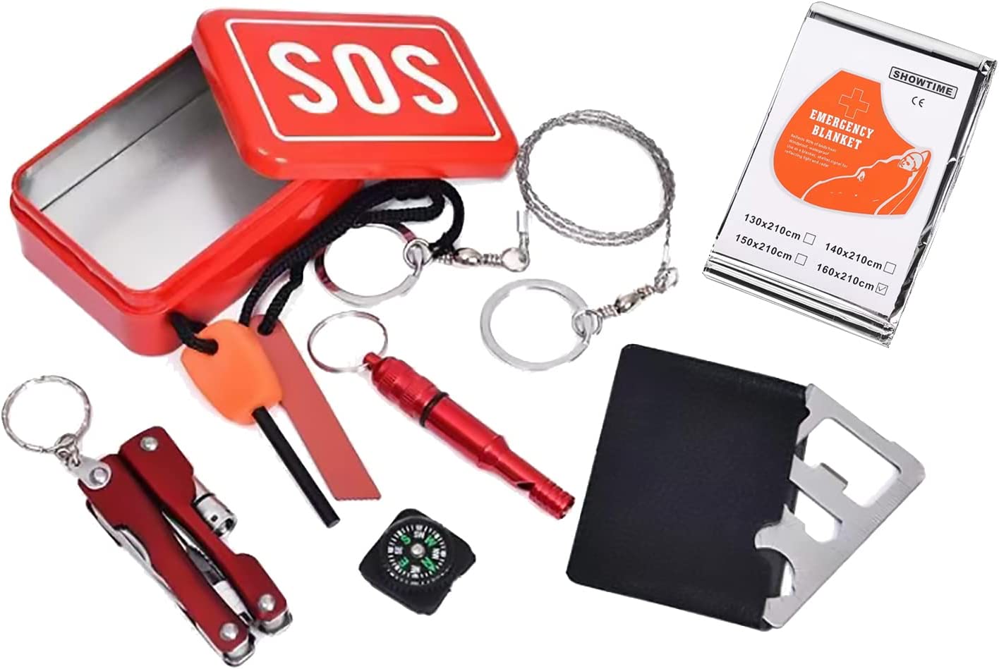 Kit de survie d'urgence 7 en 1 Ensemble d'outils de secours