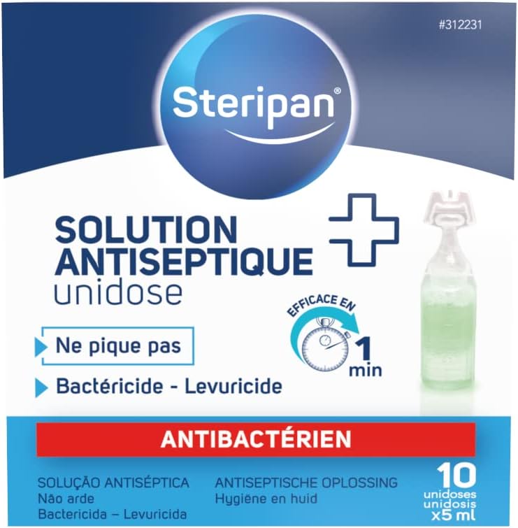 Steripan - Solution Antiseptique Douce Pack de 10 Unidoses x5 ml