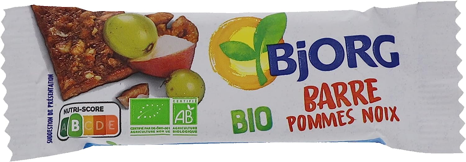 Barres Énergétiques Pomme Noix Bio Bjorg - Au Miel - 25x30g