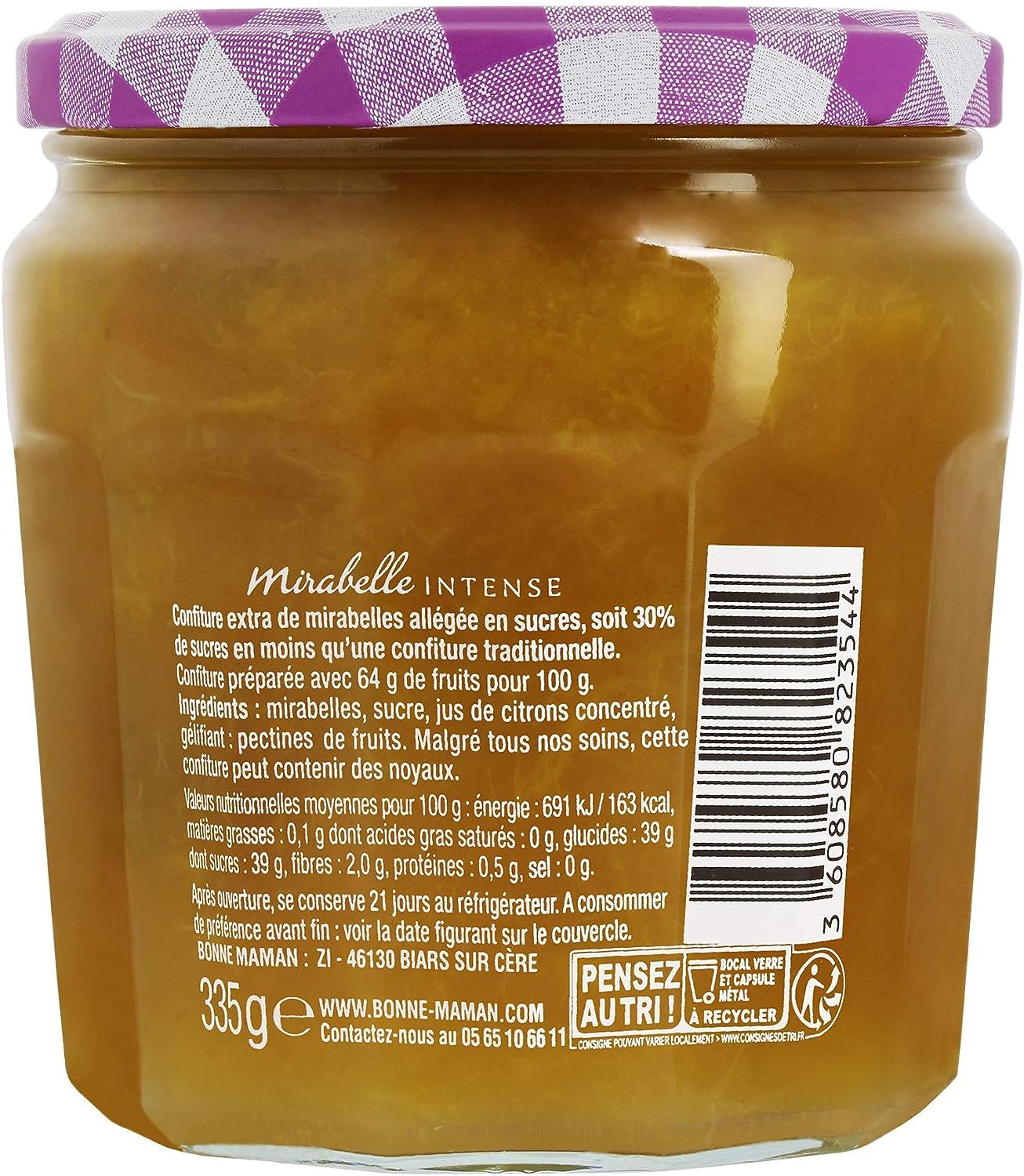 Confiture de mirabelle Bonne Maman 335 g