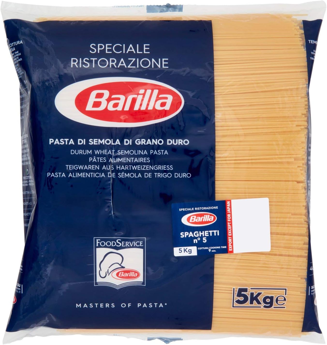 Pâtes alimentaires Barilla 5 kg de Spaghetti