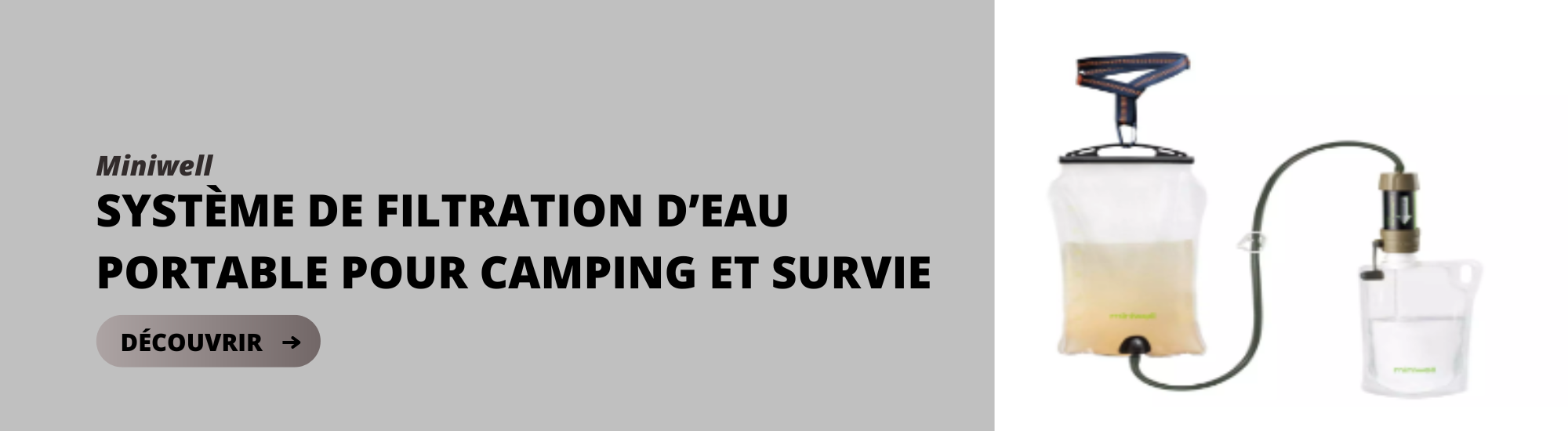 Systeme de filtration d eau portable pour camping et survie miniwell